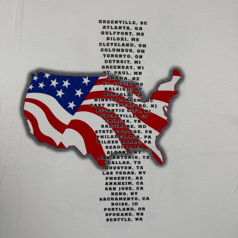 Vintage Dolly Parton WW2 Style Pin Up Model USA Flag Y2K Tour Concert TShirt - L - Picture 4 of 7